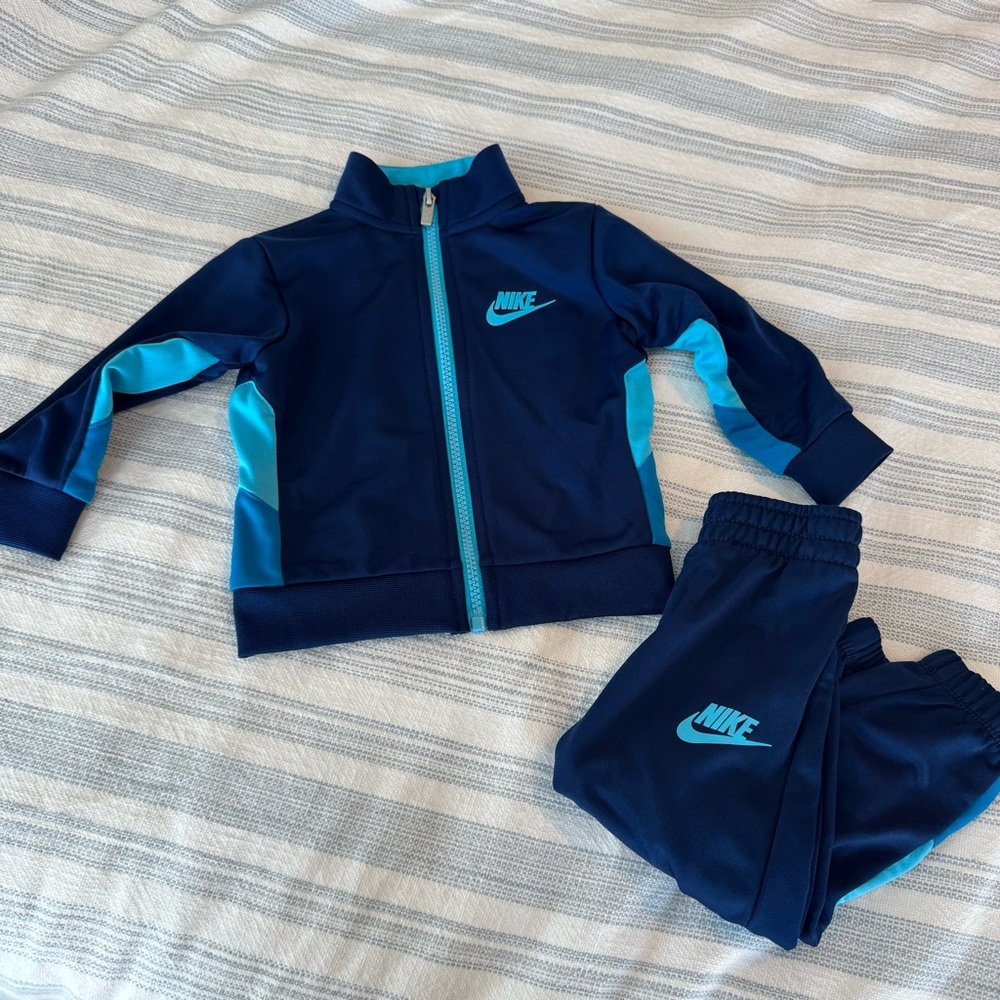Nike Toddler Blue Track Suite - Size 12 months (jacket and pants)